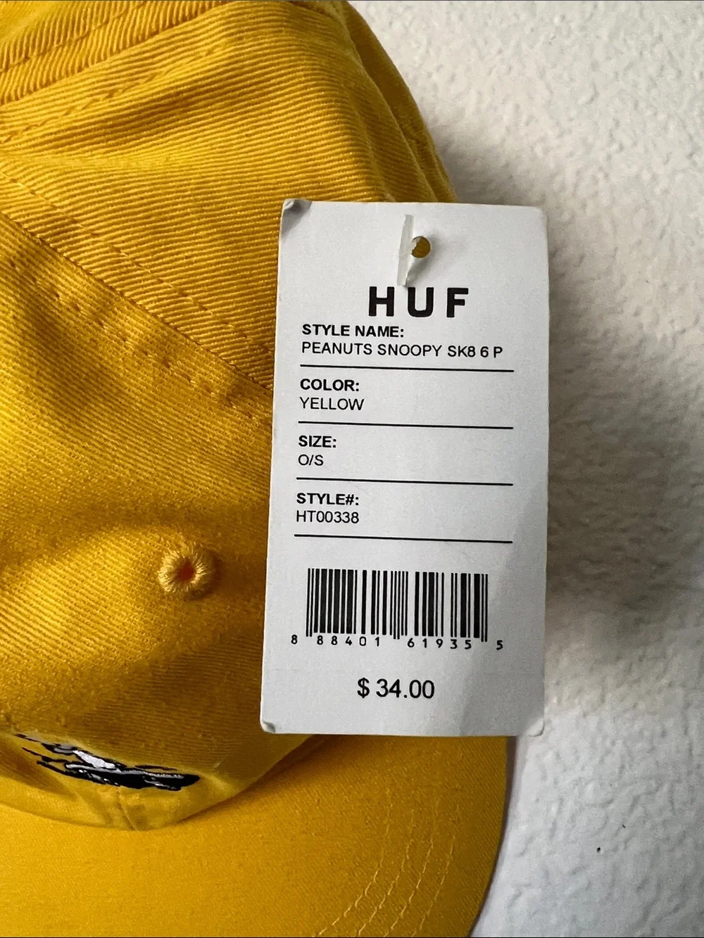 HUF Yellow Peanuts Snoopy Skate Hat